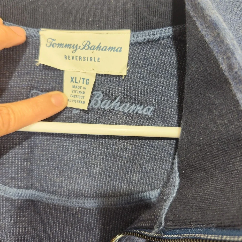 Tommy Bahama Men's Pullover Reversible Casual Sweater 1/4 Zip Blue Size‎ XL